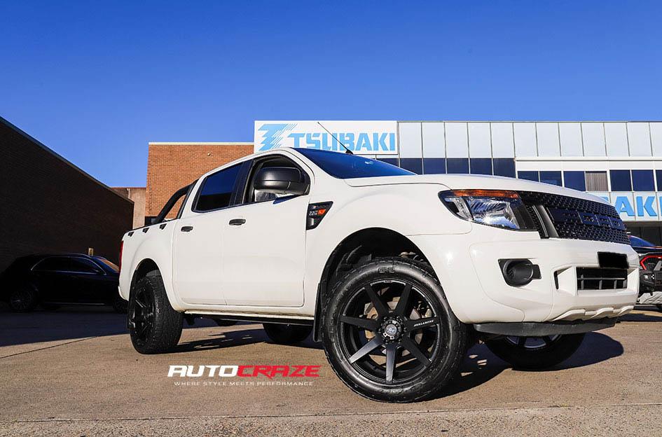 FORD RANGER AVALANCHE MATTE BLACK FRONT MILLED